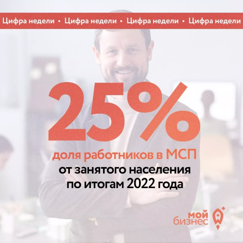 25% –доля работников в МСП от занятого населения по итогам 2022 года