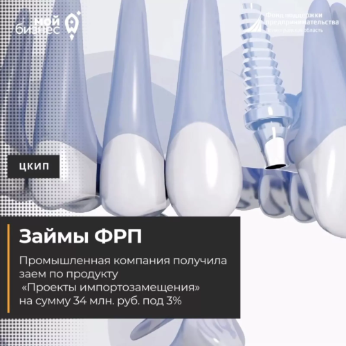 По программе «Проекты импортозамещения» выдан заем ФРП на сумму 34 млн. рублей под 3% годовых