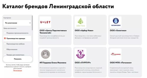 Предприниматели Ленобласти могут попасть на витрину брендов