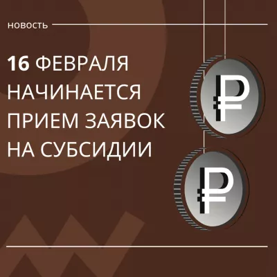 16 февраля стартует прием заявок на субсидии